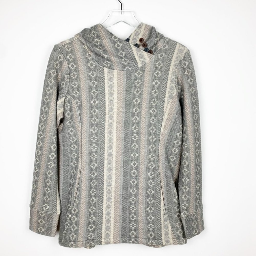 Ibex | Reese Hoody Maya Pullover Button Neck